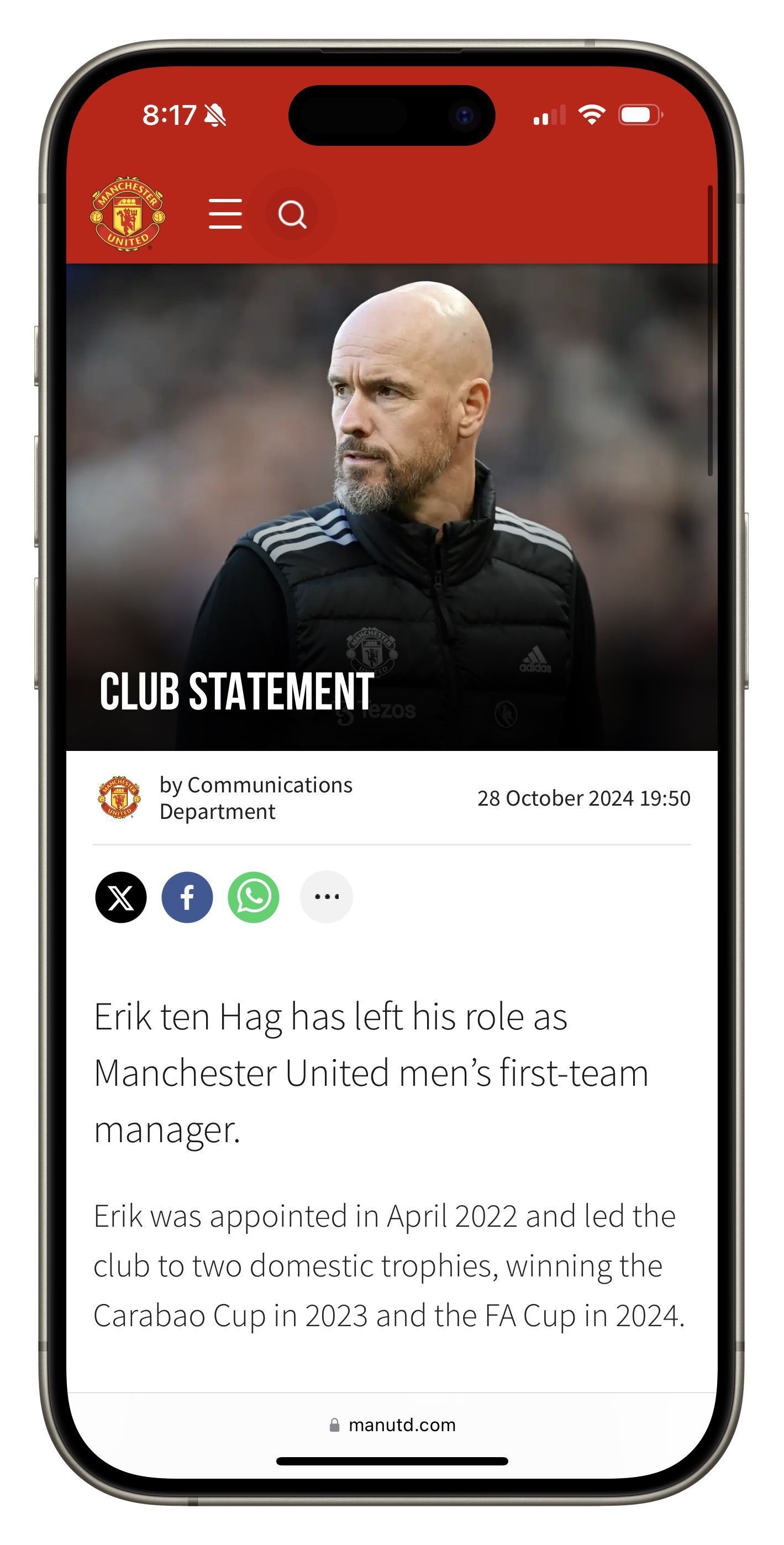 曼联主教练喊话球队要全力以赴,争取胜利 曼联主教练喊话球队要全力以赴,争取胜利