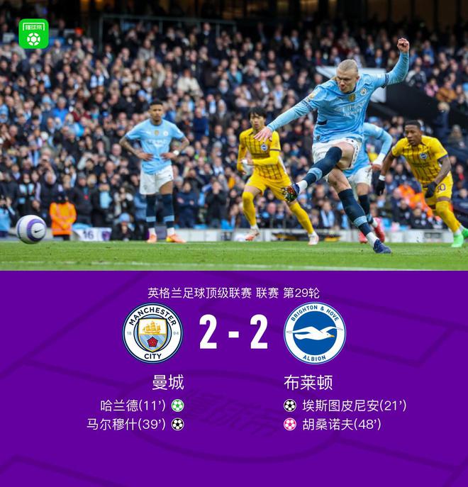 德信官网下载-曼城憾平布莱顿,遭遇联赛三连平,保罗-托莱斯上演绝杀